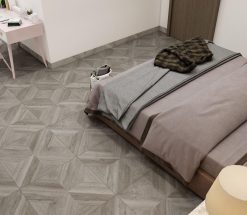 Gạch giả gỗ 600x600 LULC6602W màu xám đậm hiện đại