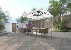 Gạch giả gỗ 600x600 LULC6602W màu xám đậm hiện đại