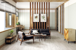 Gạch giả gỗ 200x1200 LUBW122L13 màu xám trắng hiện đại