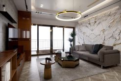 Gạch giả gỗ 600x600 LULC6602W màu xám đậm hiện đại