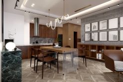 Gạch giả gỗ 600x600 LULC6602W màu xám đậm hiện đại