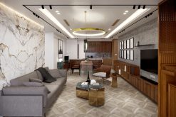 Gạch giả gỗ 600x600 LULC6602W màu xám đậm hiện đại