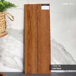 Gạch giả gỗ 150x800 LUKT860 màu nâu ấm bề mặt mờ