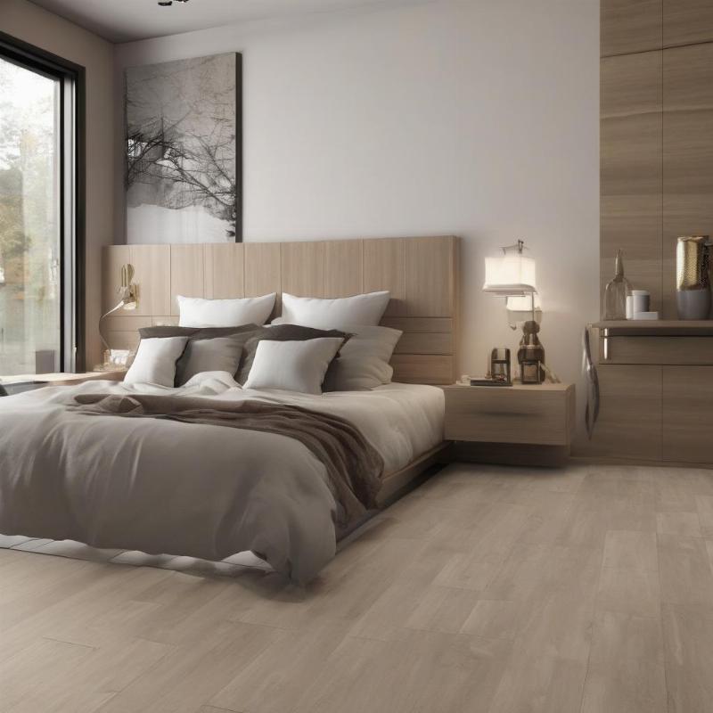 Gạch lát nền 80x80 vân gỗ ấm cúng cho phòng ngủ