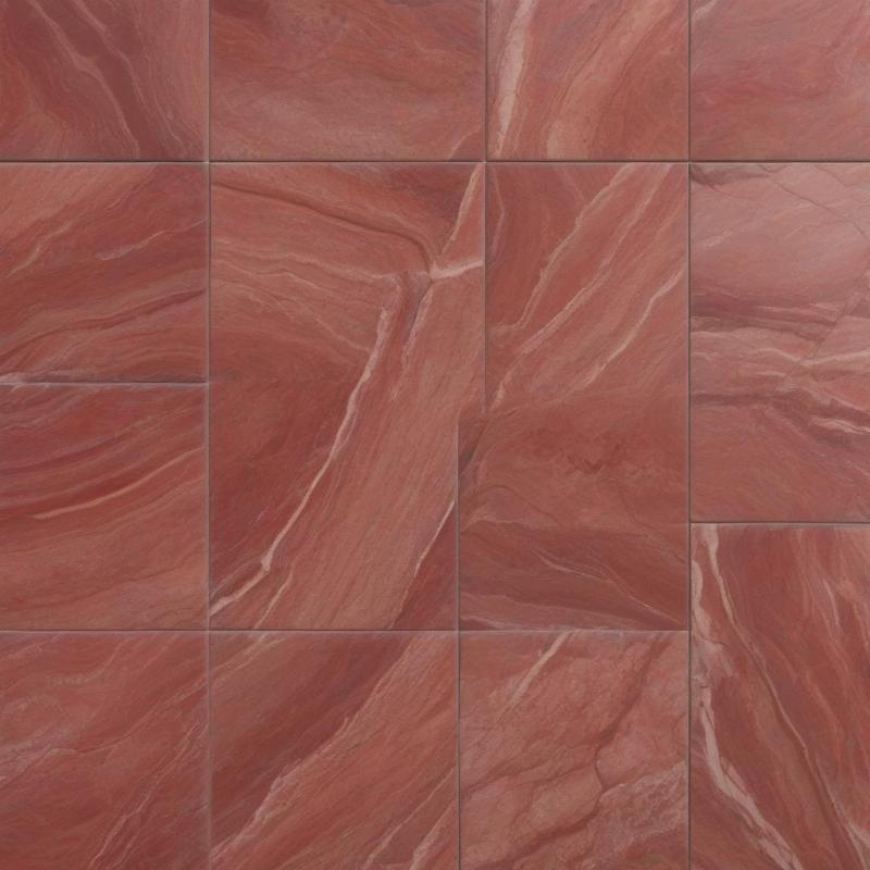 Gạch lát sân màu đỏ giả đá 40x40 vân đá tự nhiên