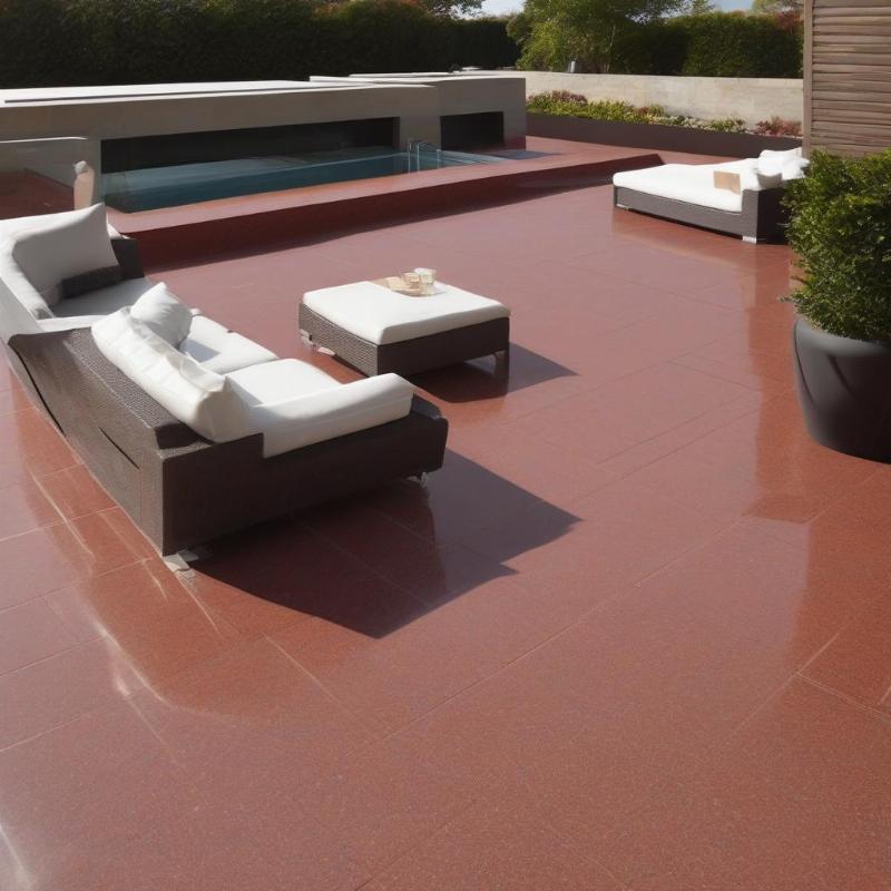 Gạch lát sân màu đỏ granite 60x60 sang trọng hiện đại