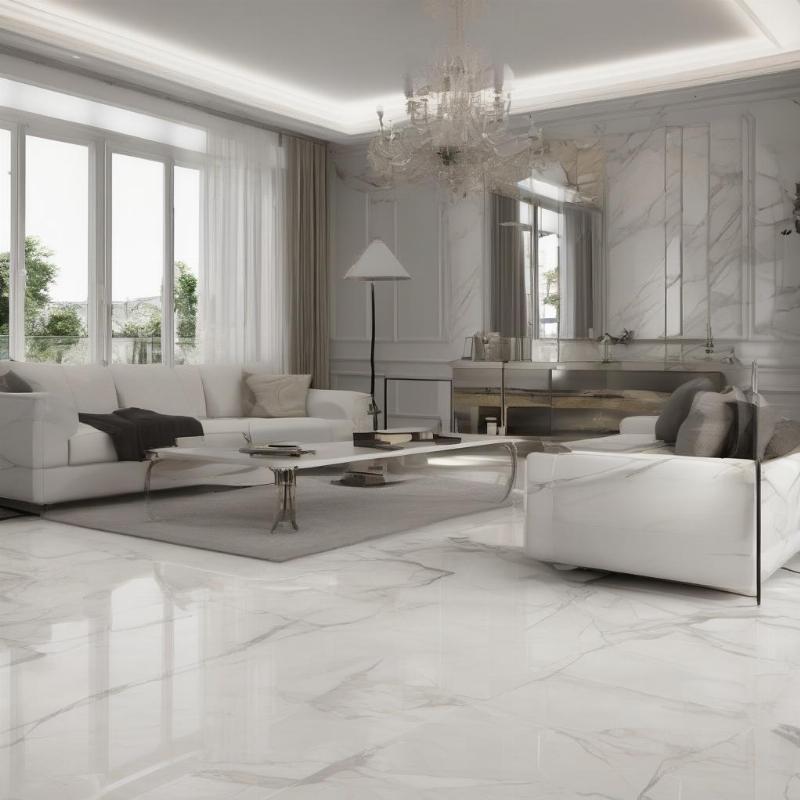Gạch Vân Đá Marble Trắng 600x600 Sang Trọng