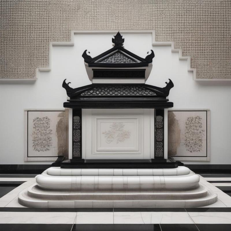 Mẫu mộ ốp gạch truyền thống với họa tiết hoa văn tinh tế