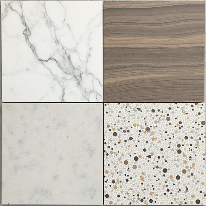 Cac mau gach lat nen 100x100 voi da dang hoa tiet tu van da van go den xi mang terrazzo.