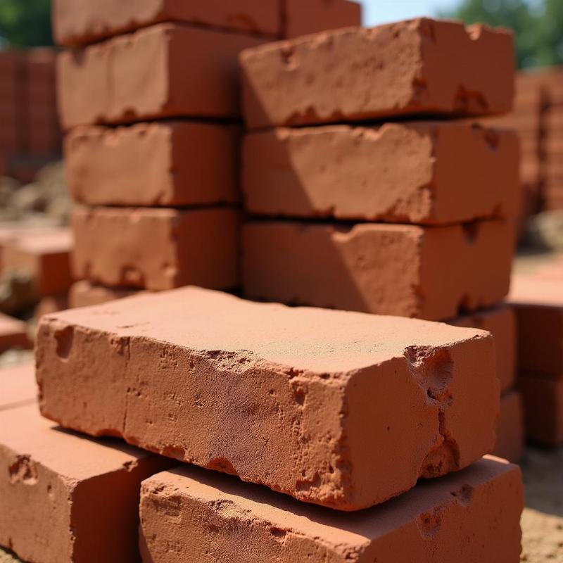 Đống gạch đặc tuynel chất lượng cao sẵn sàng cho công trình xây dựng