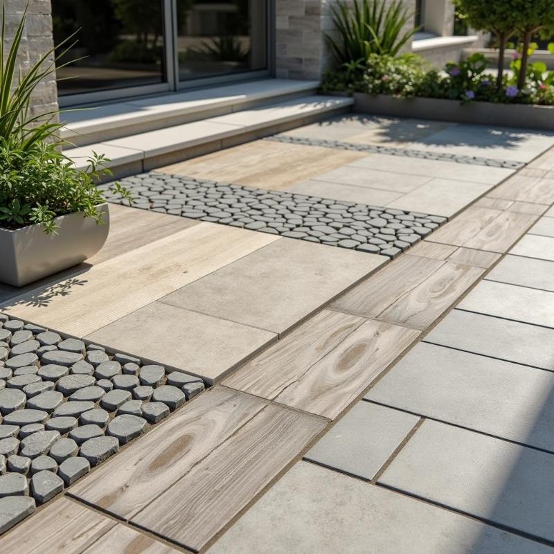 Các mẫu gạch lát sân vườn 50x50 đa dạng, phù hợp nhiều phong cách thiết kế ngoại thất hiện đại và cổ điển