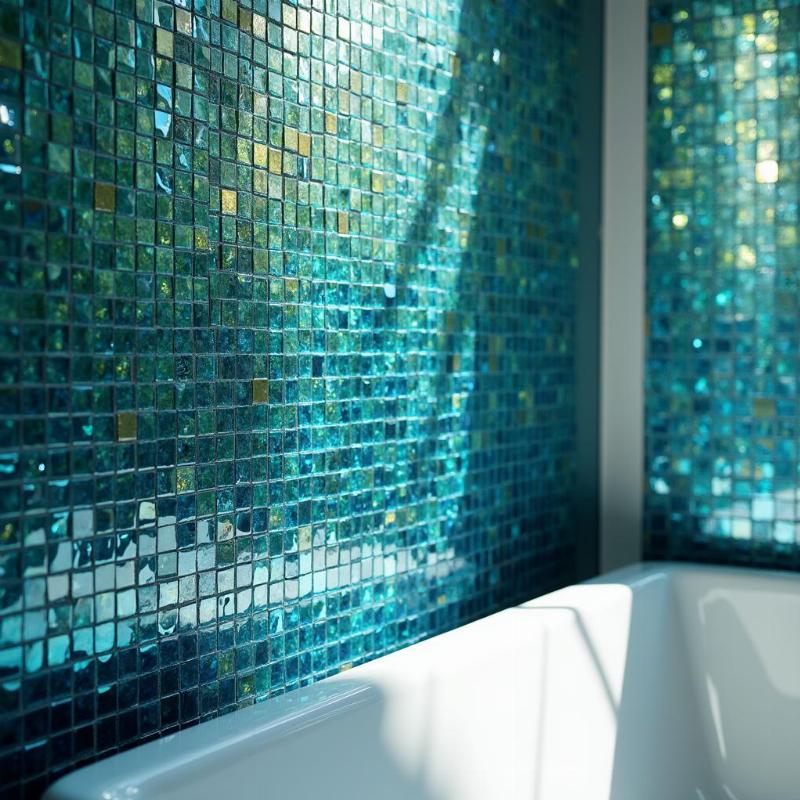 Mẫu gạch mosaic thủy tinh ốp tường phòng tắm đẹp, sang trọng, cập nhật xu hướng