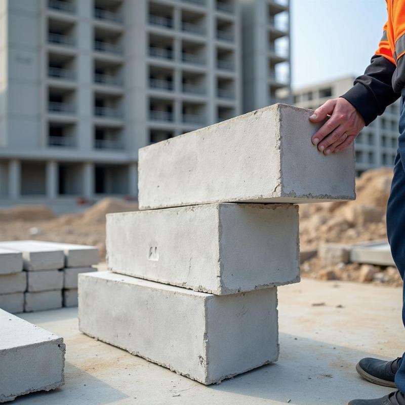 Hình ảnh gạch siêu nhẹ AAC và ALC, vật liệu xây dựng hiện đại tại Hà Nội