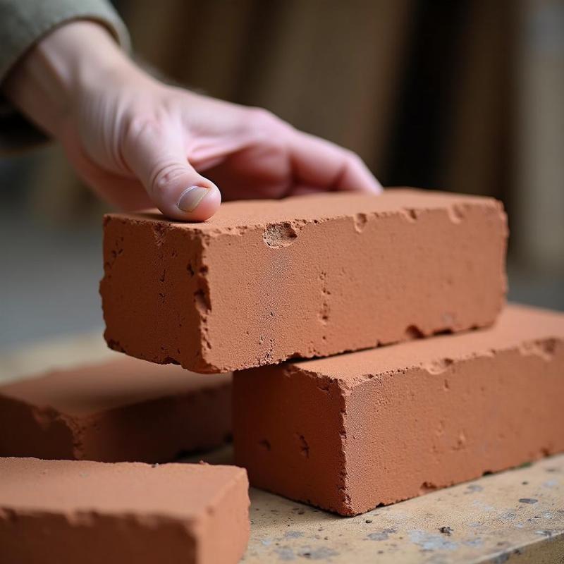 Kiểm tra chất lượng và màu sắc gạch đặc trước khi đưa vào sử dụng