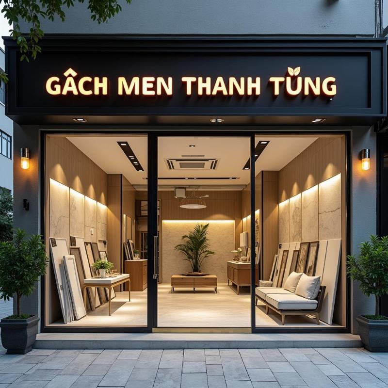 Hình ảnh showroom Gạch Men Thanh Tùng tại Thường Tín, Hà Nội trưng bày gạch lát nền