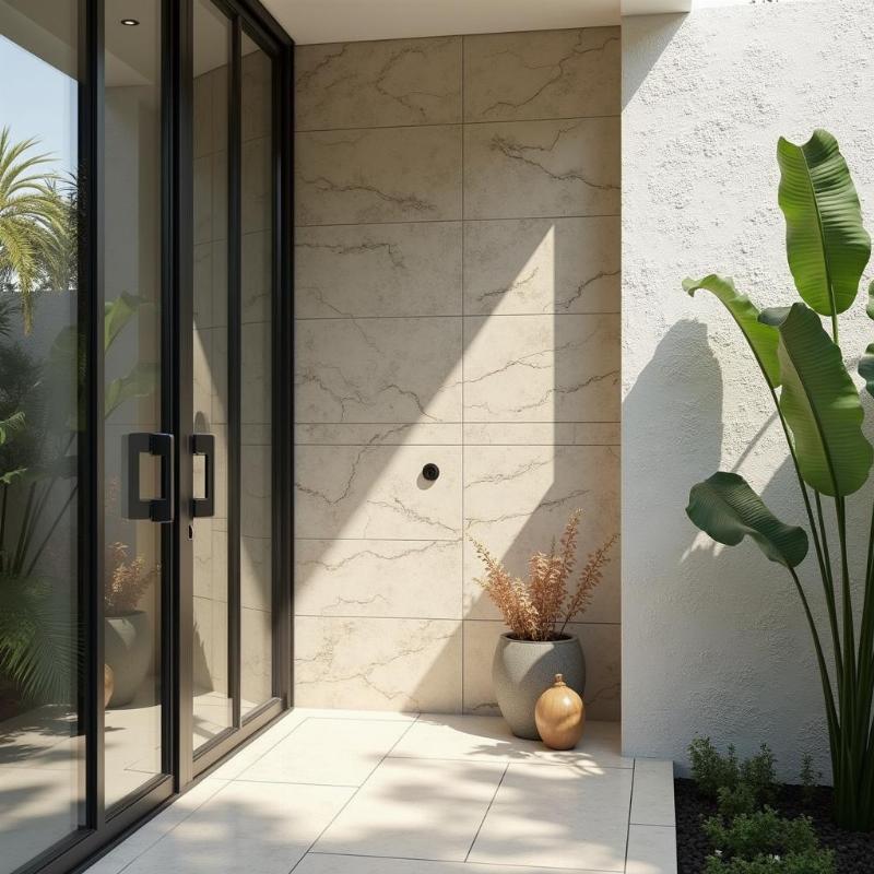 Hình ảnh gạch Inax ốp tường mặt tiền nhà biệt thự cao cấp, sang trọng, tối ưu SEO