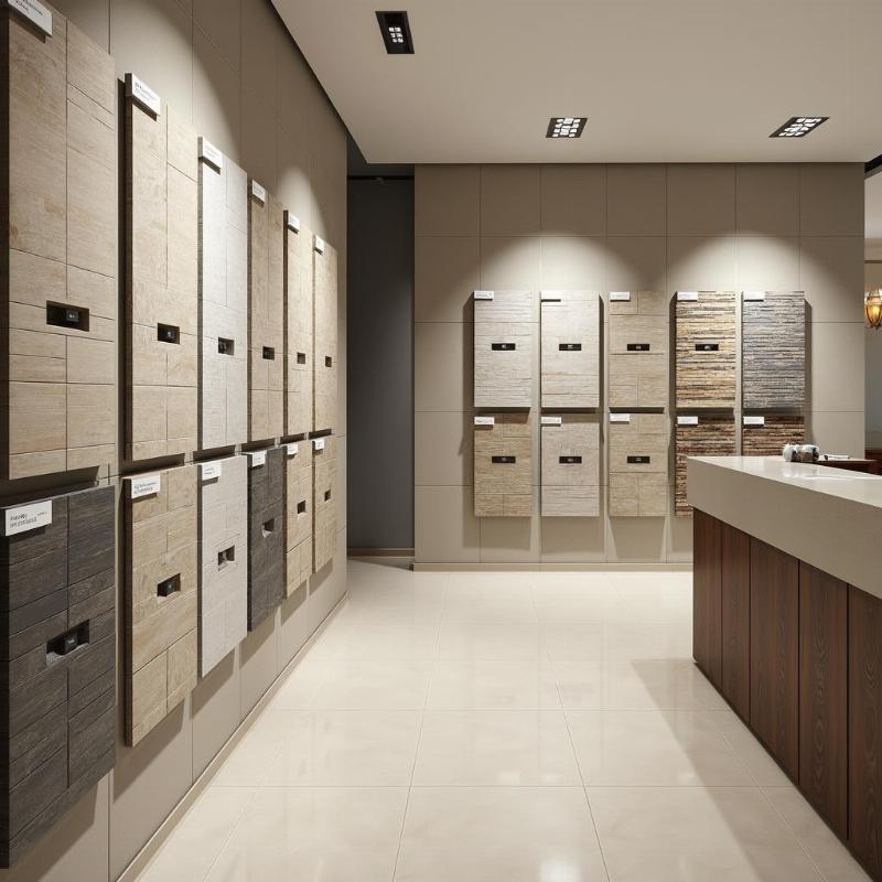 Không gian trưng bày gạch ốp mặt tiền Inax tại hệ thống showroom Gạch Men Thanh Tùng