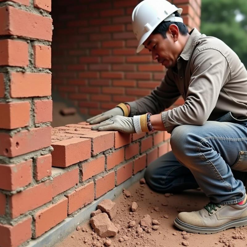 Cong trinh xay tuong nha su dung gach chong nong 6 lo giup chong nong hieu qua